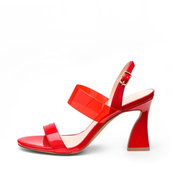 Double Clear Strap Sandals - RED CLEAR - 1